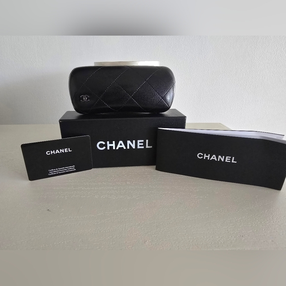 Chanel Quilted Leather Eyeglass Case With Box - Black - Picture 11 of 13